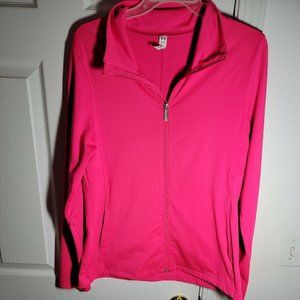 Under Armour Full Zip Long Sleeve Womens Size Large Pink All-Season Gear Top